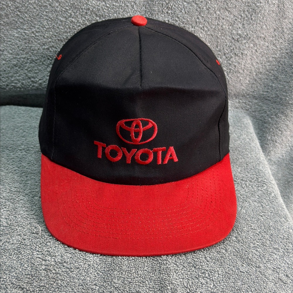 Vintage 90s Toyota KC Snapback Hat Black Red Green Underbrim Made Philippines